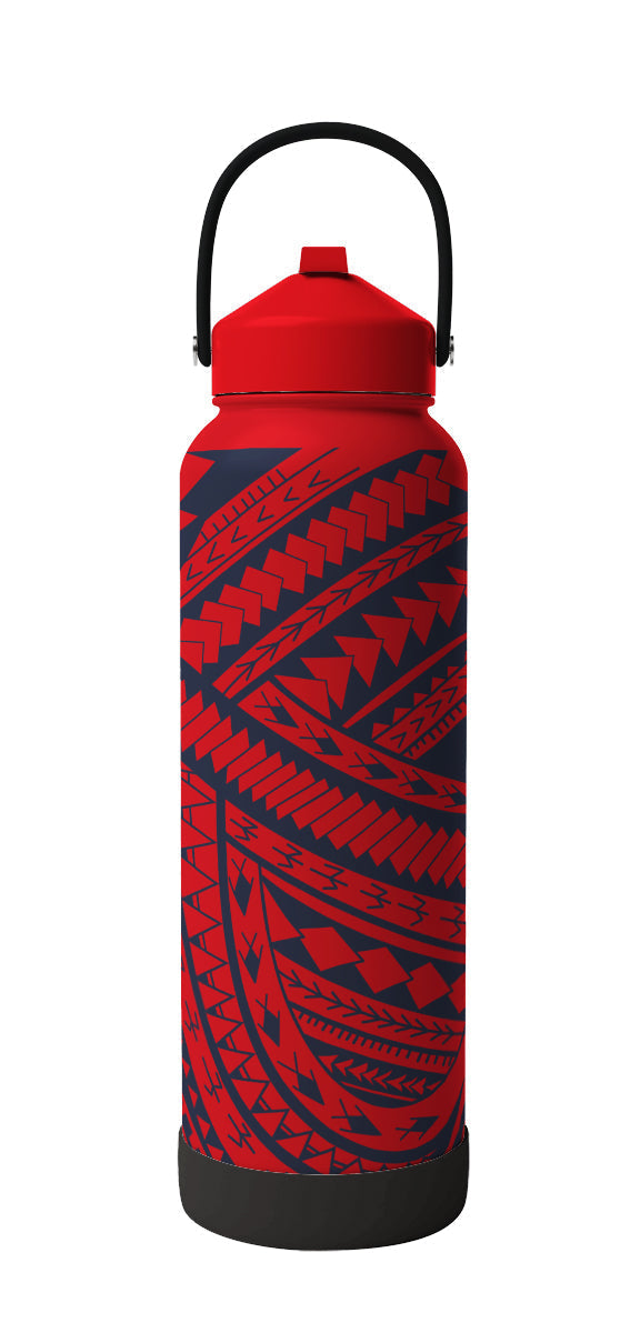 40oz Tatau Tribal Red-Navy